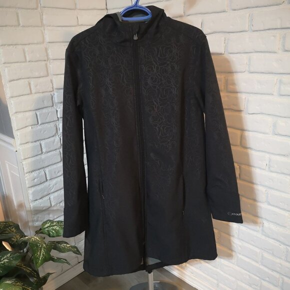 Cloudveil Jackets & Blazers - Cloudveil Ladies Black with Pattern Soft Shell Hooded Coat